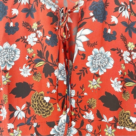 ALC Floral Silk Red and Blue Floral Sosta Dress Size 6 - Picture 9 of 9